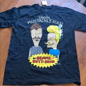 New Beavis and Butt-head Men’s tshirt size M  mustaches rule